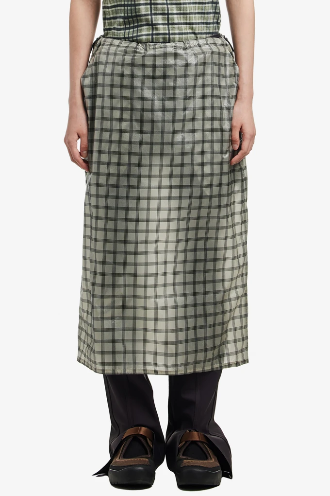 NIA SEE THROUGH PRINTED CHECK SKIRT_商品画像