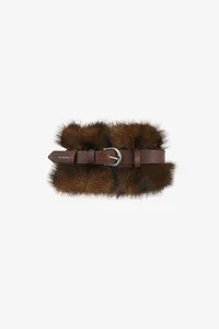 BELTED FUR SHORT MUFFLER