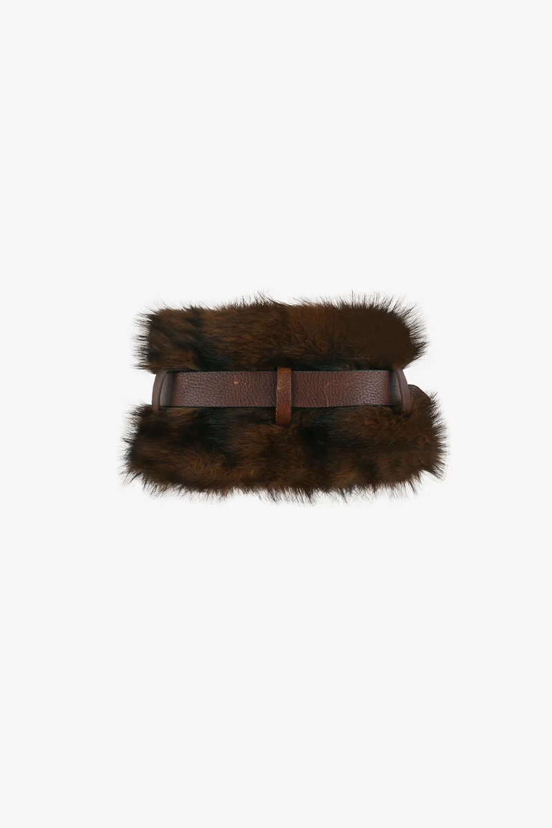 BELTED FUR SHORT MUFFLER 8