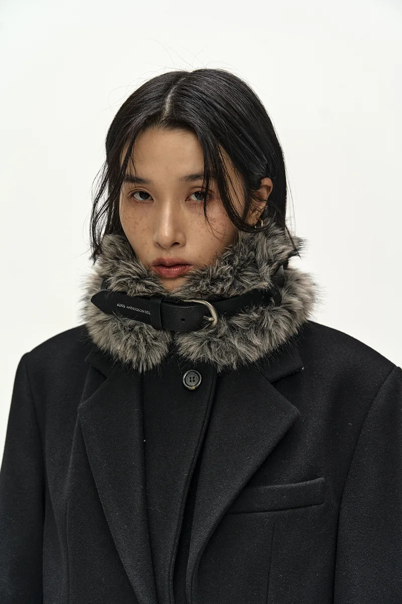 BELTED FUR SHORT MUFFLER 8