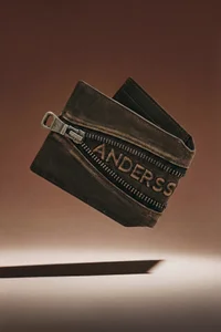 BROWN LEATHER ZIP WALLET thumb 1