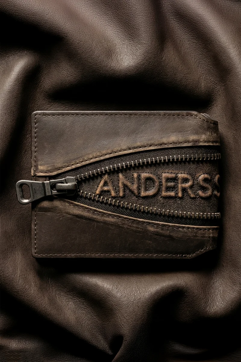 BROWN LEATHER ZIP WALLET 4