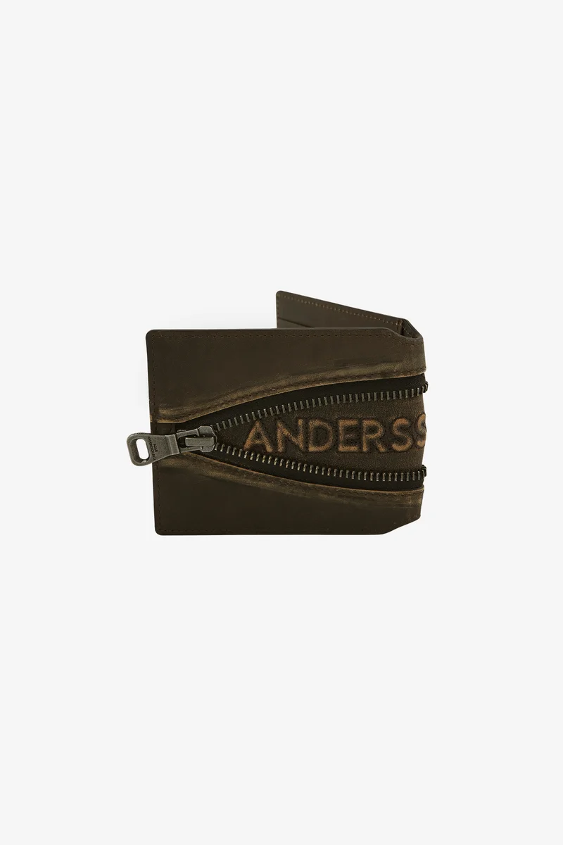 BROWN LEATHER ZIP WALLET 5