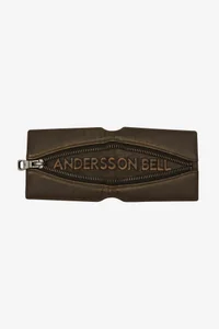 BROWN LEATHER ZIP WALLET thumb 6
