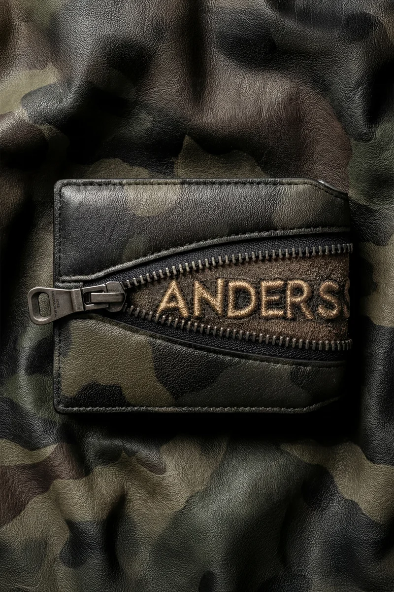 CAMOUFLAGE LEATHER ZIP WALLET 4