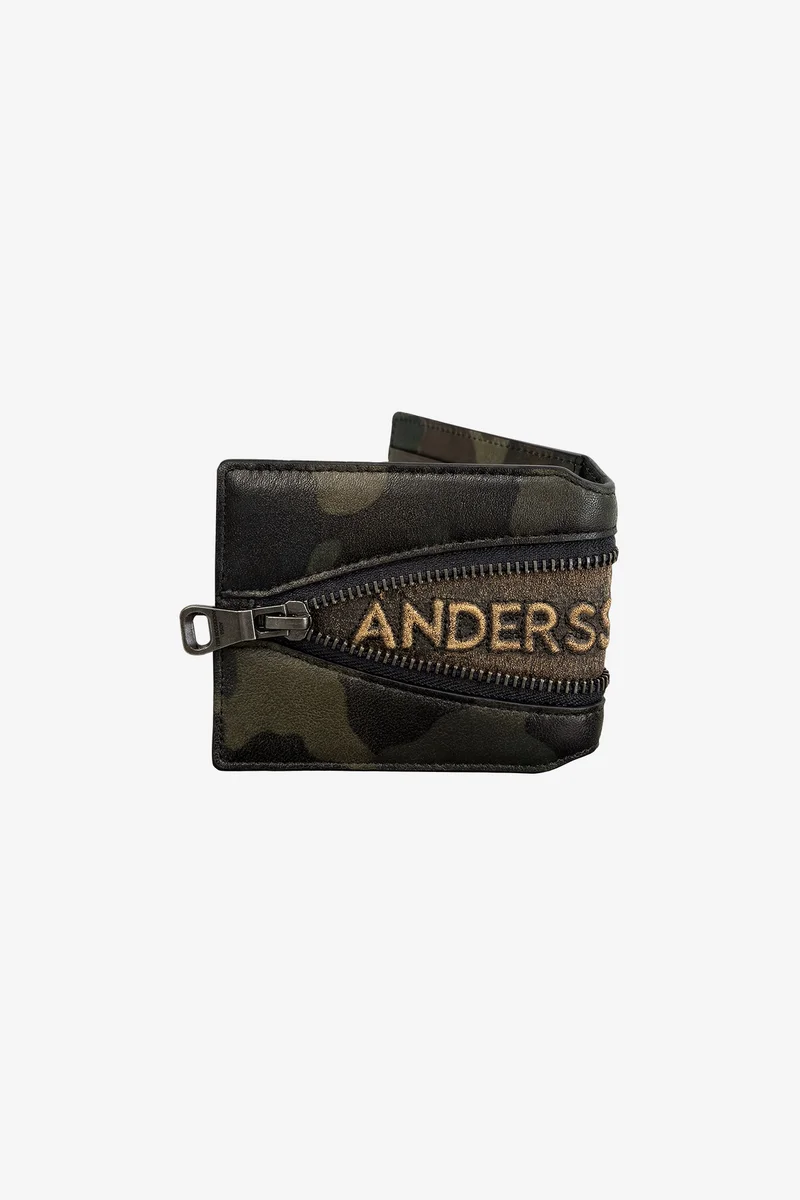 CAMOUFLAGE LEATHER ZIP WALLET 5