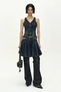 MILITARY MA-1 HARNESS DENIM DRESS thumb 2
