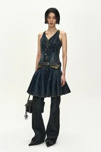 MILITARY MA-1 HARNESS DENIM DRESS thumb 3