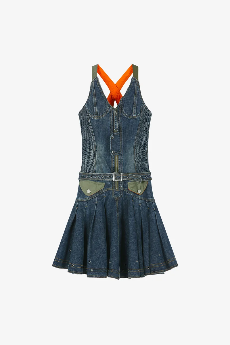 MILITARY MA-1 HARNESS DENIM DRESS 11