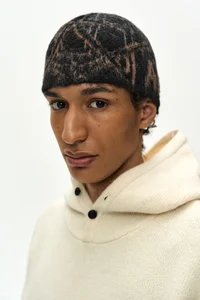 UNISEX ADSB GEOMETRIC WOOL BEANIE thumb 4