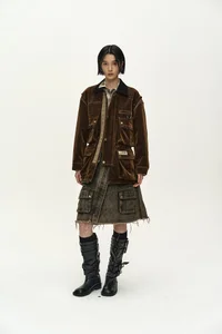 MULTI-POCKET VELVET SAFARI JACKET thumb 1