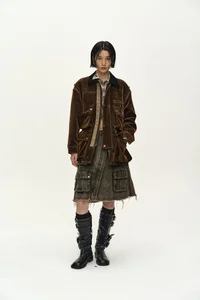 MULTI-POCKET VELVET SAFARI JACKET thumb 2
