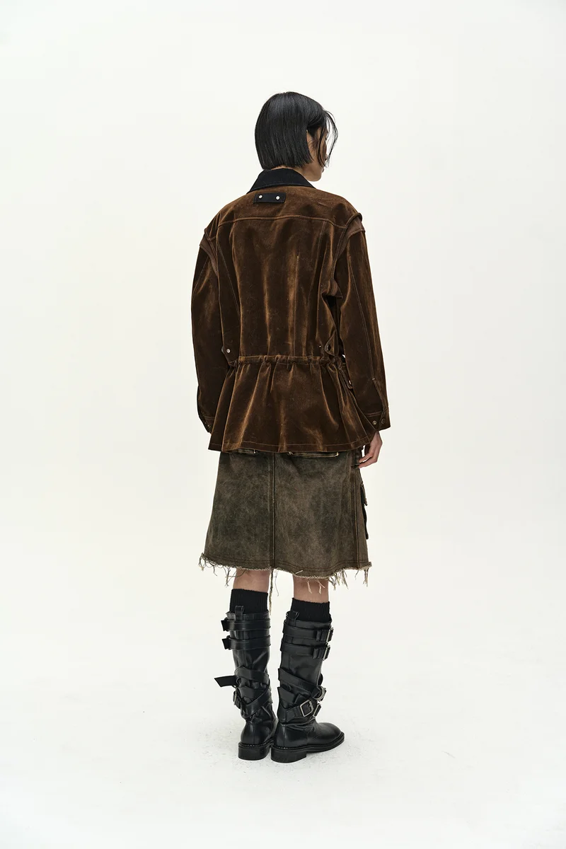 MULTI-POCKET VELVET SAFARI JACKET 3