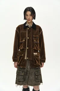 MULTI-POCKET VELVET SAFARI JACKET thumb 4