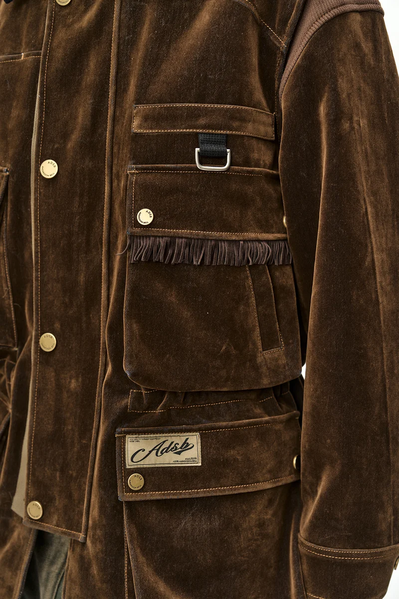 MULTI-POCKET VELVET SAFARI JACKET 8