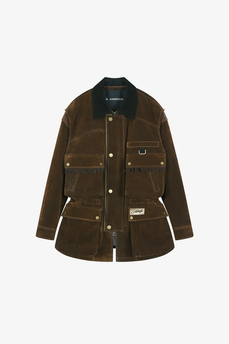 MULTI-POCKET VELVET SAFARI JACKET 10
