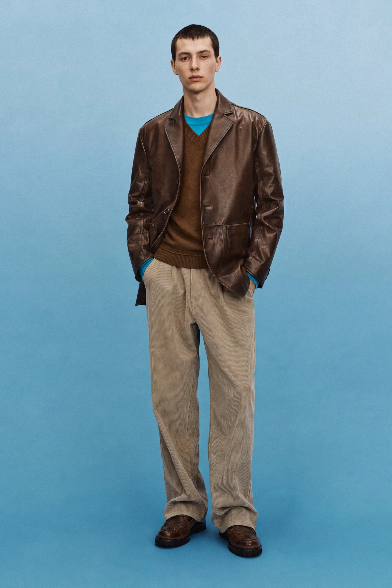 ANDERSSON BELL UNISEX SOHO LEATHER JACKET BROWN