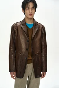 UNISEX SOHO LEATHER JACKET thumb 11