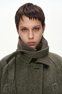 FUR CUFF HIGH NECK COAT thumb 7