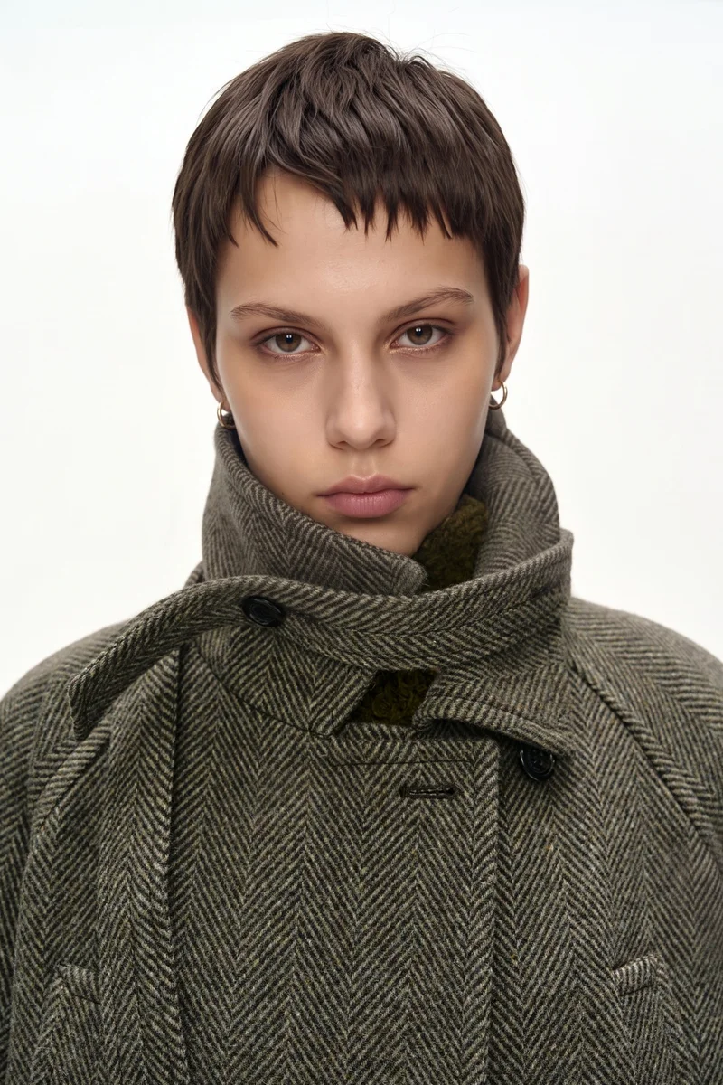 FUR CUFF HIGH NECK COAT 7