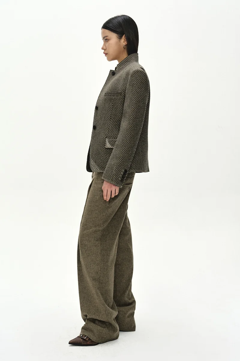 WOOL TWILL CROPPED TAILORED JACKET 3