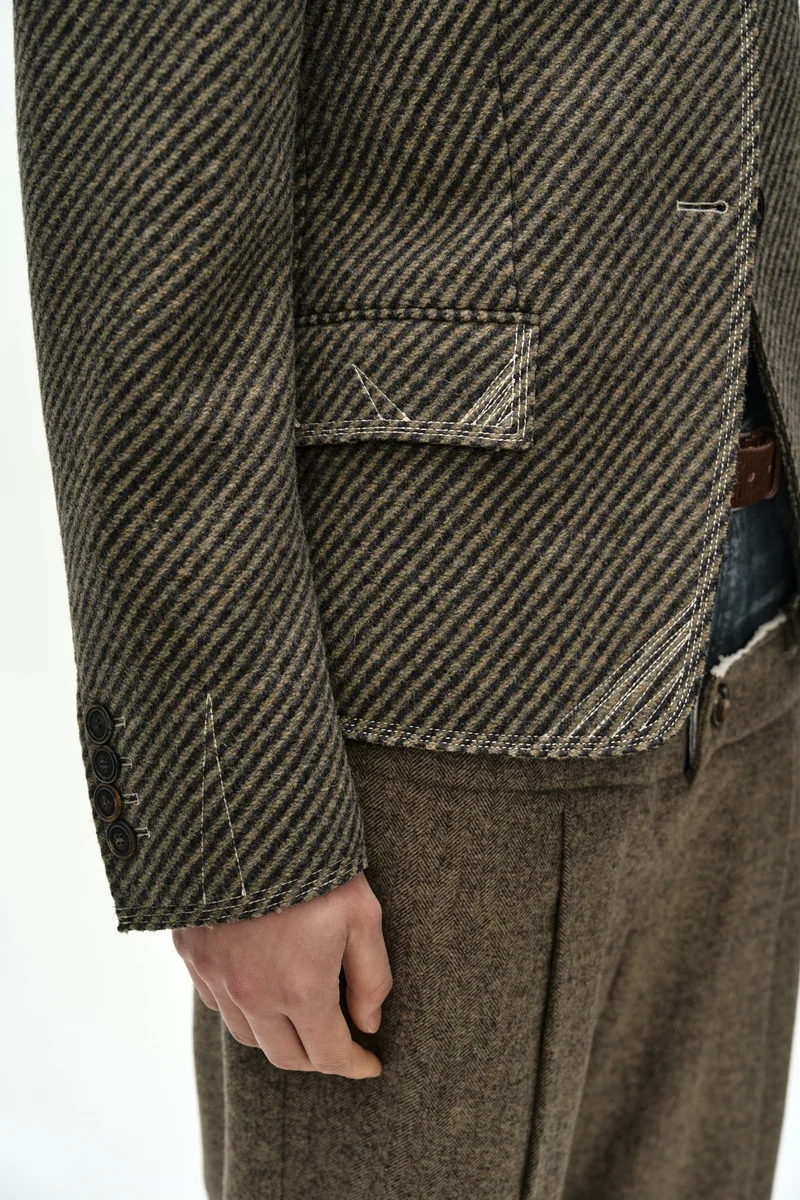 WOOL TWILL CROPPED TAILORED JACKET 7
