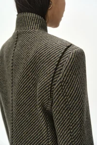 WOOL TWILL CROPPED TAILORED JACKET thumb 9