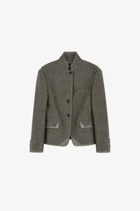 WOOL TWILL CROPPED TAILORED JACKET thumb 10