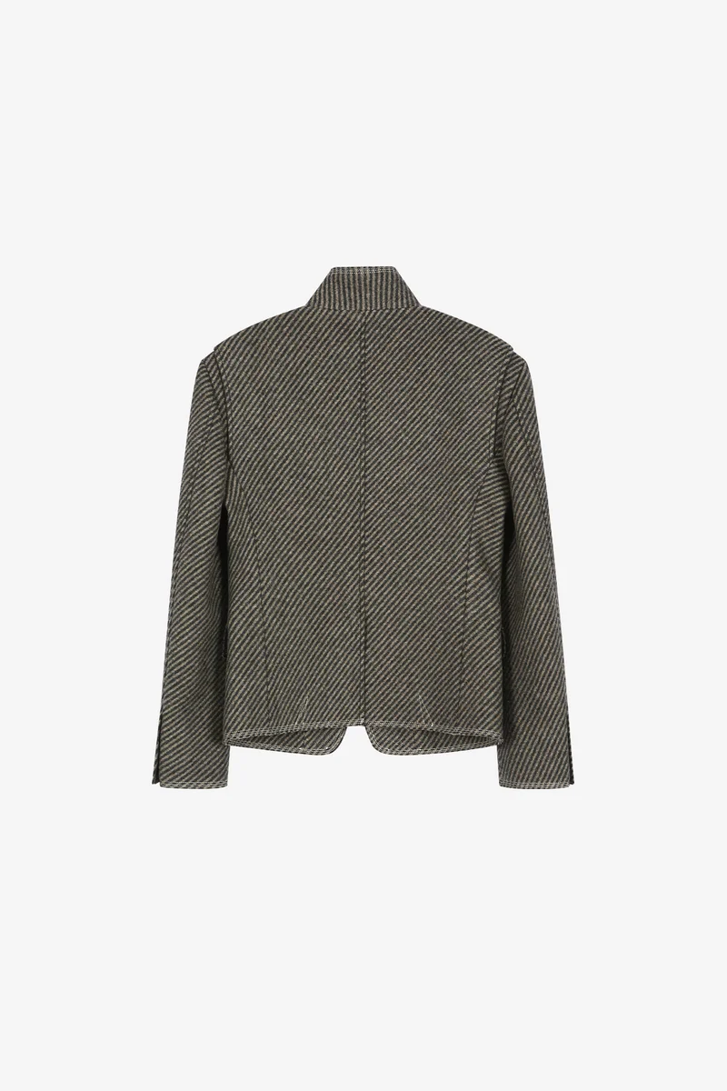 WOOL TWILL CROPPED TAILORED JACKET 11