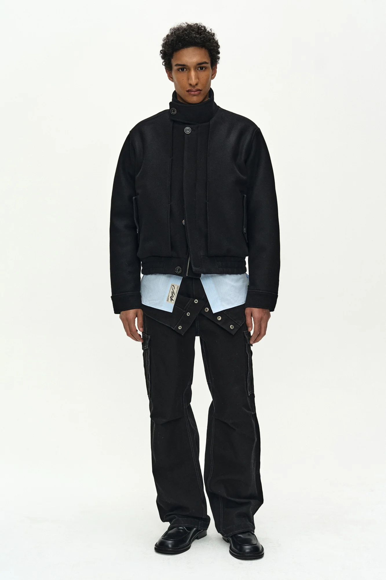 ANDERSSON BELL LINUS HARRINGTON WOOL JACKET BLACK