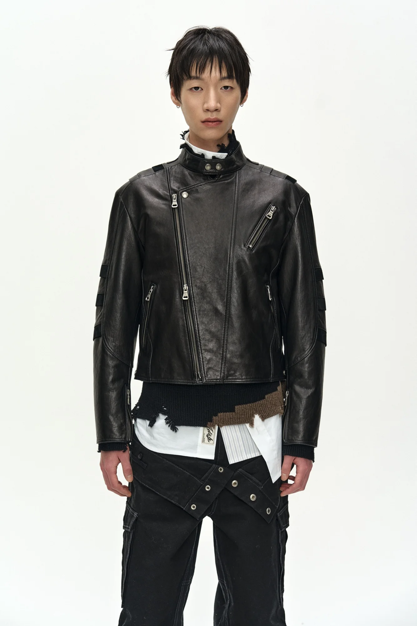 ANDERSSON BELL SEGMENT MOTO LEATHER JACKET BLACK