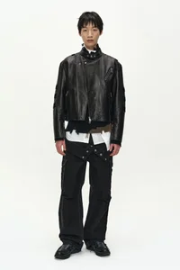 SEGMENT MOTO LEATHER JACKET thumb 2