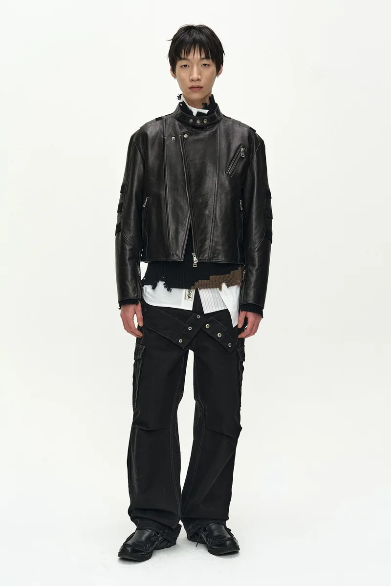 SEGMENT MOTO LEATHER JACKET 2