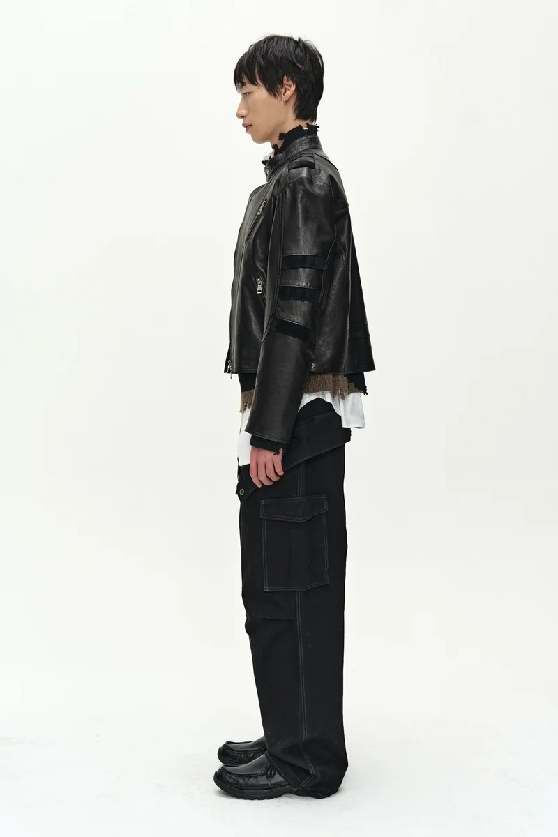 SEGMENT MOTO LEATHER JACKET 4