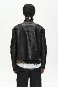 SEGMENT MOTO LEATHER JACKET thumb 6