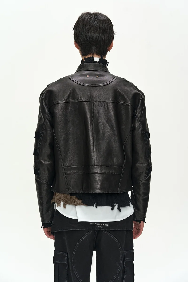 SEGMENT MOTO LEATHER JACKET 6