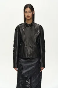 SEGMENT MOTO LEATHER JACKET thumb 7