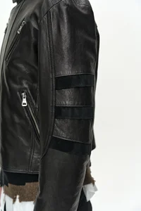 SEGMENT MOTO LEATHER JACKET thumb 9