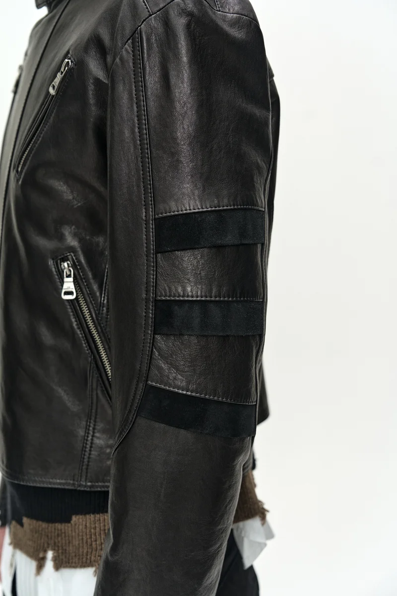 SEGMENT MOTO LEATHER JACKET 9