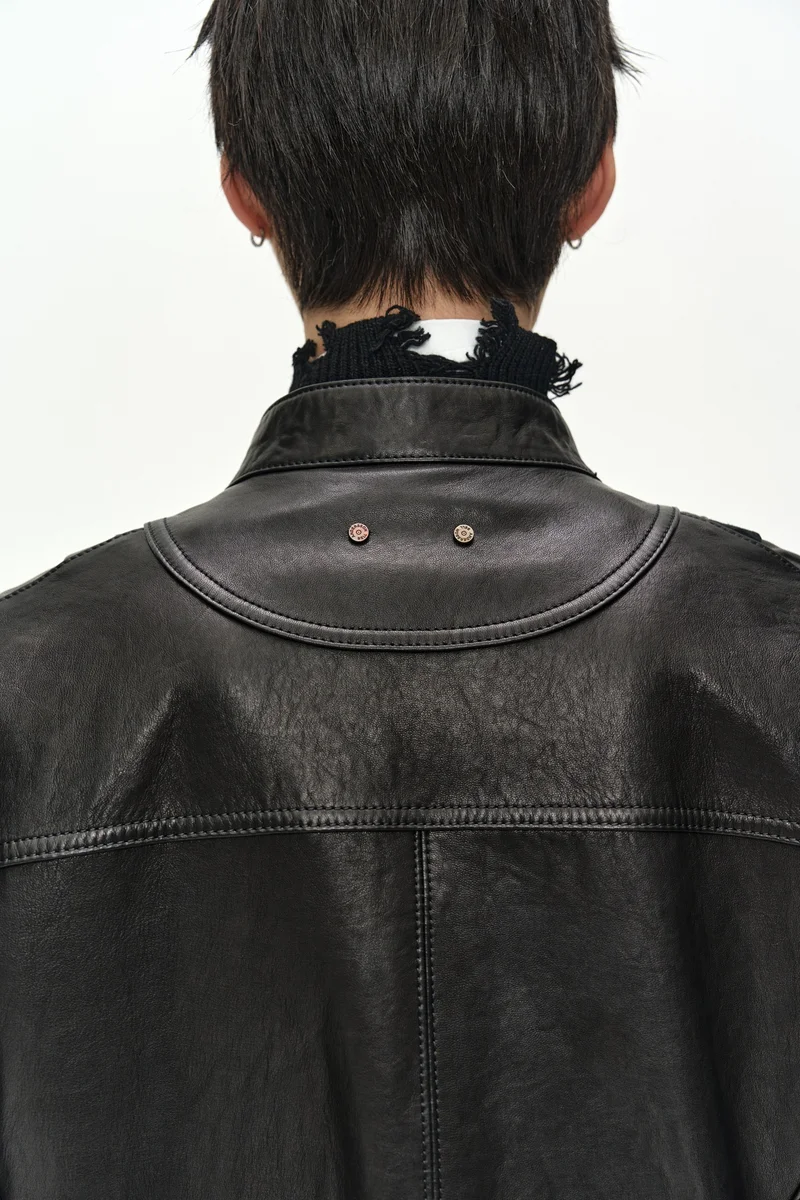SEGMENT MOTO LEATHER JACKET 10