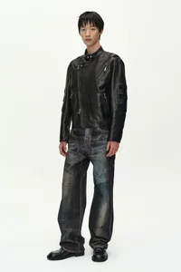 SEGMENT MOTO LEATHER JACKET thumb 12