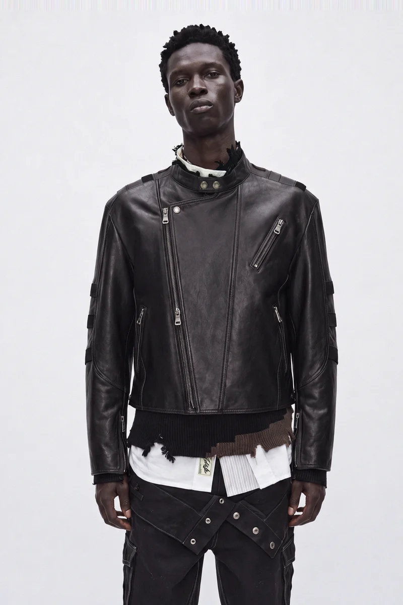 SEGMENT MOTO LEATHER JACKET 13