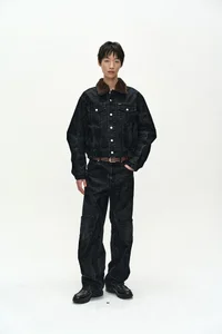 UNISEX PADDED DENIM BOMBER JACKET thumb 1