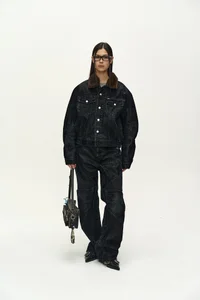 UNISEX PADDED DENIM BOMBER JACKET thumb 2