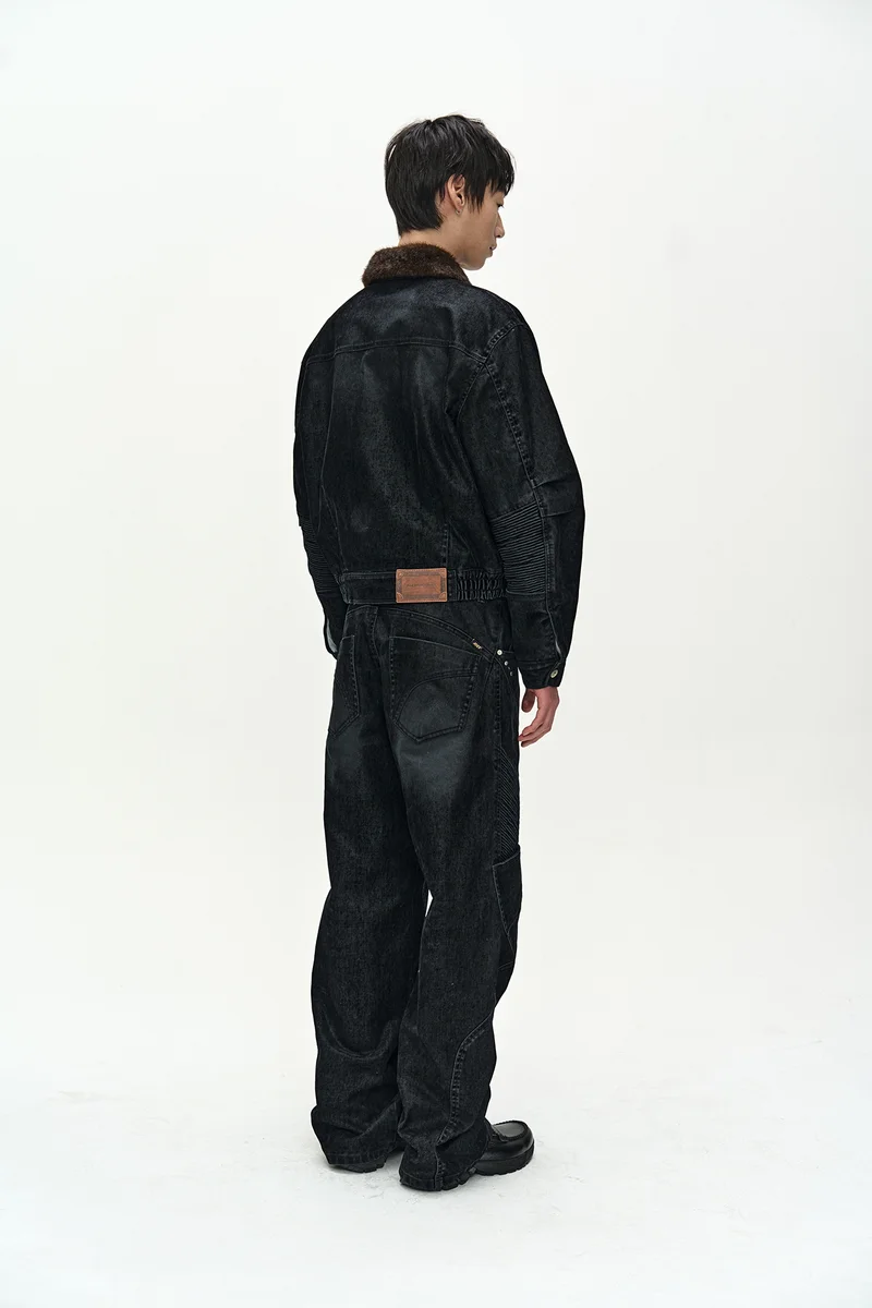 UNISEX PADDED DENIM BOMBER JACKET 3