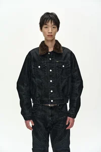 UNISEX PADDED DENIM BOMBER JACKET thumb 5