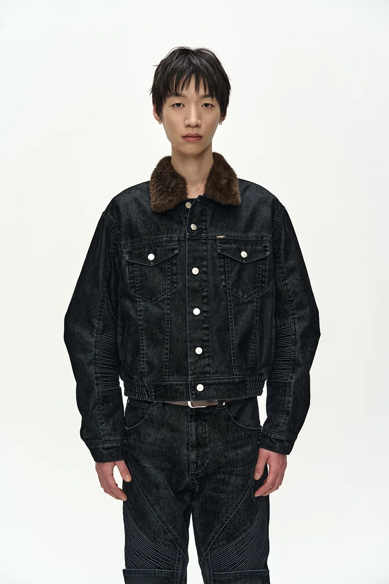 UNISEX PADDED DENIM BOMBER JACKET 5