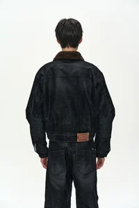 UNISEX PADDED DENIM BOMBER JACKET thumb 7