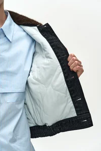 UNISEX PADDED DENIM BOMBER JACKET thumb 14
