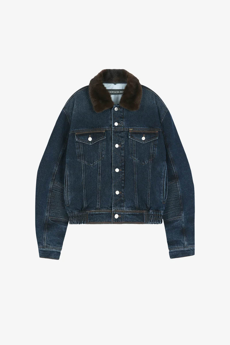 UNISEX PADDED DENIM BOMBER JACKET 15